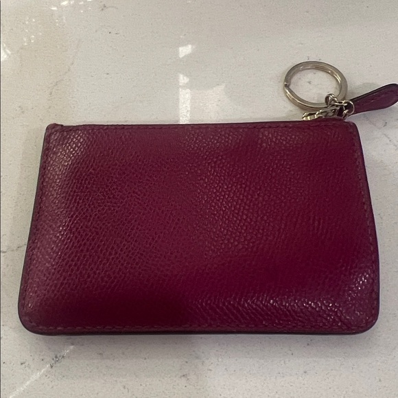 Coach Women's Burgundy Leather Wristlet - Picture 5 of 12